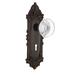 Nostalgic Warehouse Victorian Plate w/ Decorative Keyhole & Round Clear Crystal Door Knob Brass/Crystal in Brown | 8.25 H x 2.875 W in | Wayfair