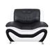 Slipper Chair - Orren Ellis Maranda 46" Wide Tufted Slipcovered Slipper Chair Faux Leather in Black | 35 H x 46 W x 36 D in | Wayfair