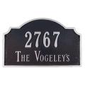 Montague Metal Products Inc. Vanderbilt 2-Line Wall Address Plaque, Wood | 9.75 H x 15.5 W x 0.32 D in | Wayfair PCS-60S-CS-W