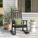 Rosecliff Heights Beda Classic Porch Outdoor Rocking Solid Wood Chair in Black | 45 H x 28 W x 31 D in | Wayfair B26B9E47C08E4FCAAF273DE7F49C4A2F