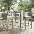 Conduit 5 Piece Outdoor Patio Wicker Rattan Set by Modway Glass/Wicker/Rattan in Brown | 39.5 H x 87 W x 55.5 D in | Wayfair EEI-3722-LGR-BEI-SET