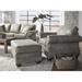 Armchair - Canora Grey Macalla 47" Wide Armchair & Ottoman Faux Leather/Leather in Gray | 38.5 H x 47 W x 38 D in | Wayfair