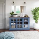 Truby 55" Wide Sideboard Wood in Blue/Brown Laurel Foundry Modern Farmhouse® | 34 H x 55 W x 15.5 D in | Wayfair EF3B1E8367EC40D88D9844F72962DA65