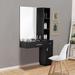 Ivy Bronx Brecken Wall Mount Makeup Vanity Wood in Black | 70 H x 41 W x 13 D in | Wayfair BD528133B0AC49C0B4421168555339EC