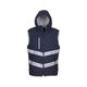 Personalised Custom Your Text Design Logo Yoko YK026 Hi-vis Kensington Hooded Gilet Bodywarmer (HV007) - Navy 2XL