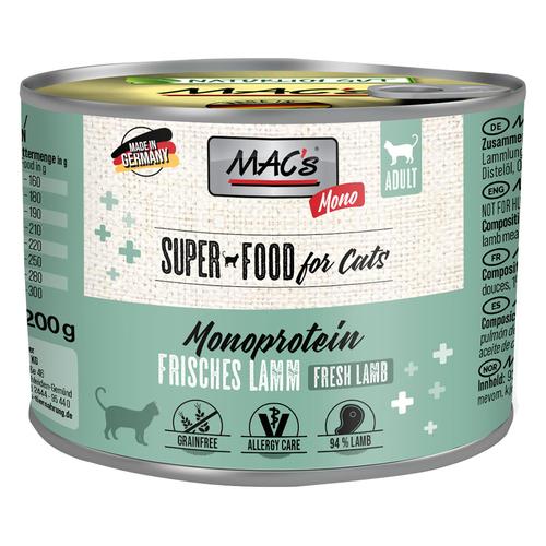 Sparpaket 24x200g MAC´s Cat Mono Sensitive Lamm Katzenfutter nass