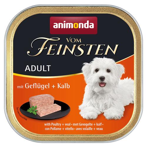 24 x 150 g Sparpaket animonda vom Feinsten Adult getreidefrei: Geflügel & Kalb Hundenassfutter