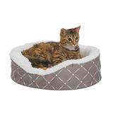 Quiet Time Couture Orthopedic Cradle Dog Bed, 14.25" L X 17.75" W X 5.5" H, Gray, X-Small, Gray / White
