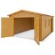 Trigano - Garage Artemis - bois marron - 19 m² - Bois Foncé