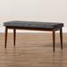 Baxton Studio Itami Mid-Century Modern Dark Grey Fabric Medium Oak Finished Wood Dining Bench - Itami-Grey/Medium Oak-Bench