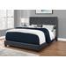 Bed / Queen Size / Platform / Bedroom / Frame / Upholstered / Velvet / Wood Legs / Grey / Chrome / Transitional - Monarch Specialties I 5986Q