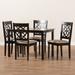 Baxton Studio Renaud Modern Sand Fabric Espresso Brown Finished 5-PC Wood Dining Set - RH332C-Sand/Dark Brown-5PC Dining Set