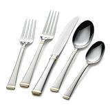 Mikasa Harmony 65-Piece Stainless Steel Flatware Set w/ Serveware, Service for 12, Gold-Accent Stainless Steel in Gray/Yellow | Wayfair 5184018