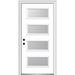 Verona Home Design Spotlight Steel Prehung Front Entry Door Metal in White | 80 H x 36 W x 1.75 D in | Wayfair ZZ355030R