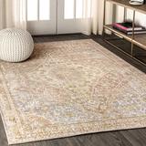 Brown/Gray 93 x 0.08 in Area Rug - Bungalow Rose Virgil Oriental Gray Area Rug Polyester | 93 W x 0.08 D in | Wayfair