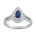 Simply Vera Vera Wang 14k White Gold Sapphire & 1/4 Carat T.W. Diamond Teardrop Ring, Women's, Size: 8
