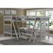 Alcott Hill® Ratcliff Twin Over Twin Solid Wood L-shaped Bunk Bed w/ Quad Bunk Extension & Underbed Storage in Gray | 65 H x 78 W x 118 D in | Wayfair