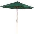 Beliani - Parasol de Jardin 270 cm en Bois et Tissu Polyester Vert Résistant aux uv Toscana - Bois