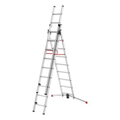 Hailo Alu-Kombileiter »S100 ProfiLOT« 3-teilig 26 Sprossen silber