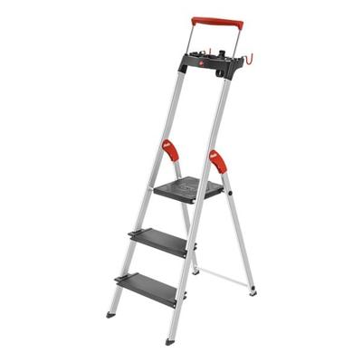 Hailo Alu-Stehleiter »L100 TopLine« 3 Stufen silber
