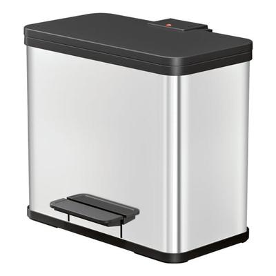 Hailo Mülleimer »Öko duo Plus L« Edelstahl 17+9 Liter silber, 47x43x34 cm
