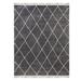 Gray 114 x 1.9 in Area Rug - Gertmenian Limmet Diamond Dark/Ivory Modern Geometric Area Rug w/ Fringe Polypropylene | 114 W x 1.9 D in | Wayfair