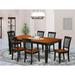 August Grove® Labriola 7 - Piece Extendable Rubberwood Solid Wood Dining Set Wood in Black | 30 H in | Wayfair CC61AFC6A87342CA9C1B24A8C78F0F25