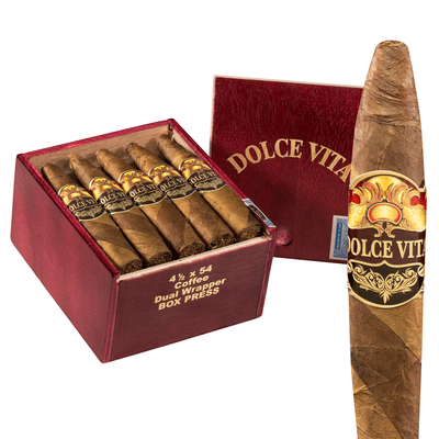 Dolce Vita Box-Pressed Short Torpedo Coffee Light Barber Pole - Box of 20