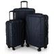 suitline 3er Koffer-Set Trolley-Set Rollkoffer Hartschalen-Koffer Reisekoffer, TSA, (55 cm, 66 cm, 76 cm), 100% ABS, Matt, Dunkelblau