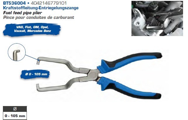 Brilliant Tools Kraftstoffleitung-Entriegelungszange BT536004 Entriegelungswerkzeug, Klimaanlagen-/Kraftstoffleitung Image