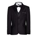 Waniwarehouse Boys Black Tuxedo, Boys Dinner Suit, Prom Suit, Boys Black Suits, 1 Years - 15 Years (5 Years)