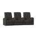 Latitude Run® Home Theater Row Seating (Row of 3) Microfiber/Microsuede in Black | 44 H x 106 W x 44 D in | Wayfair LTTN3442 44427499