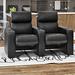 Latitude Run® Jet Home Theater Row Seating (Row of 2), Leather in Brown | 44 H x 62 W x 31.5 D in | Wayfair 091B07EEAABA428584DE8918ECD722D5