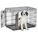 Lifestages Double Door Fold & Carry Crate for Dogs, 31.25"L X 20"W X 23.5"H, Medium, Black