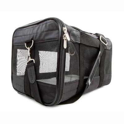 Sherpa Black Original Deluxe Airline Approved & Guaranteed On Board Travel Pet Carrier, 17" L X 11" W X 10.5" H, Medium