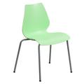 Flash Furniture Candice Stack Chair w/ Lumbar Support & Silver Frame Plastic/Acrylic/Metal in Green | 31.5 H x 22.5 W x 22.5 D in | Wayfair