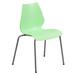 Flash Furniture Candice Stack Chair w/ Lumbar Support & Silver Frame Plastic/Acrylic/Metal in Green | 31.5 H x 22.5 W x 22.5 D in | Wayfair