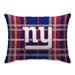 New York Giants Plaid Plush Sherpa Bed Pillow - Blue