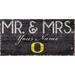 Oregon Ducks 12" x 6" Personalized Mr. & Mrs. Sign