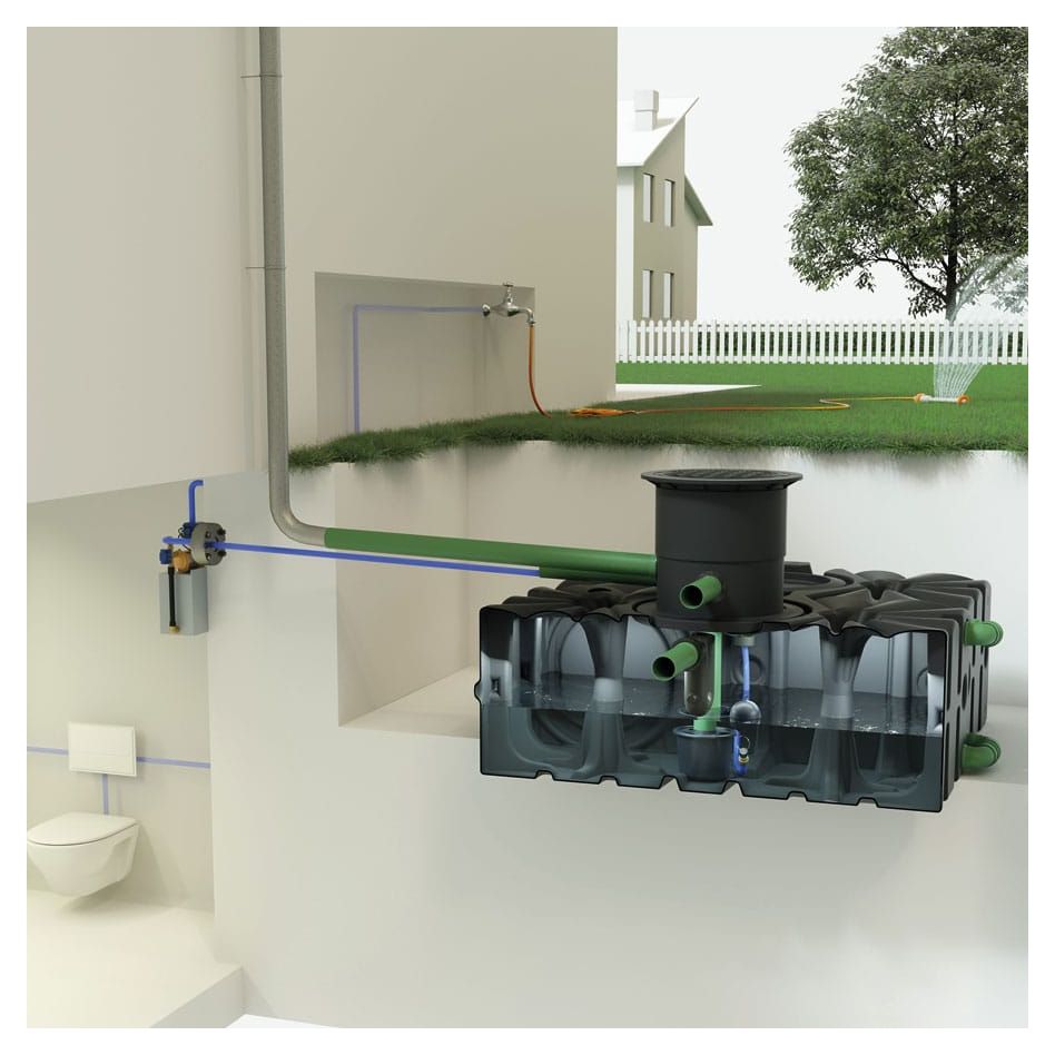 ACO Rain4me Zisterne Haus und Garten Professional Zisterne Regenwassertanks, 446x85x124 cm, 4000 L,stehend Image