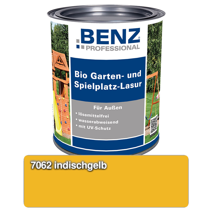 BENZ PROFESSIONAL Bio Garten- & Spielplatz-Lasur Holzschutzmittel, 2,5 l, Indischgelb Image