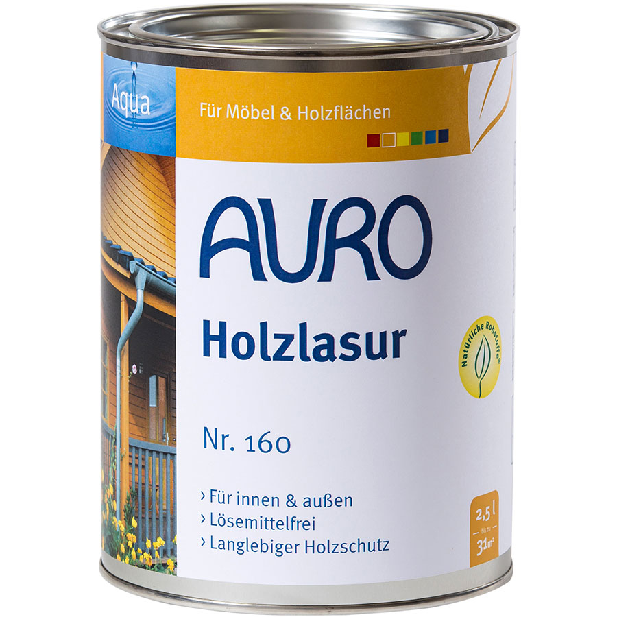 AURO Holzlasur Aqua Nr. 160 Holzschutz, 2,5 l, Palisander Image