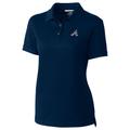 Women's Cutter & Buck Navy Atlanta Braves Advantage Polo