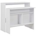 vidaXL Bar Table with 2 Table Tops White 130x40x120 cm