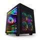 anidees AI Crystal Cube Mesh Front Panel AR V3 Dual Chamber Tempered Glass EATX/ATX PC Gaming Case with 5 RGB PWM Fans / 2 LED Strips - Black AI-CL-Cube-MAR3