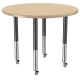 Factory Direct Partners Round T-Mold Adjustable Height Activity Table w/ Super Legs Laminate/Metal in Brown | 30 H in | Wayfair 10046-MPMP