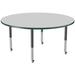 Factory Direct Partners Round T-Mold Adjustable Height Activity Table w/ Super Legs Laminate/Metal in Brown | 30 H in | Wayfair 10050-GYGN