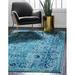 Blue 108 x 0.5 in Area Rug - RugPal Dauphine Oriental Area Rug Polypropylene | 108 W x 0.5 D in | Wayfair 1858735