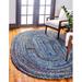 Blue 60 x 39 x 0.5 in Area Rug - Bungalow Rose Munford Southwestern Hand Braided Sapphire Area Rug Cotton/Jute & Sisal | Wayfair 1869174