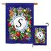 Breeze Decor Winter Initial Wonderland Impressions Decorative Vertical 2-Sided Polyester 18.5 x 13 in. Flag Set | Wayfair